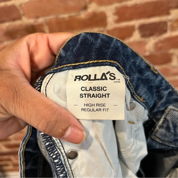Rolla’s Classic Straight High Rise Regular Fit Size 27 Distressed Raw Hem Crop - Picture 9 of 10